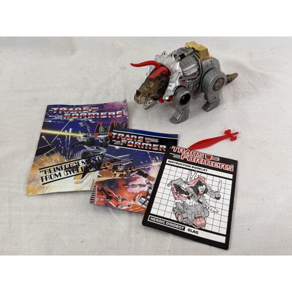 Slag Dinobot Vintage 1985 G1 Transformers Hasbro Action Figure Near Complete - Picture 1 of 15